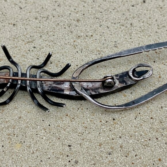 VINTAGE UITA 22 Navajo Sterling Silver SCORPION Brooch Pin Large Dean Kirk Tradi - Picture 8 of 12